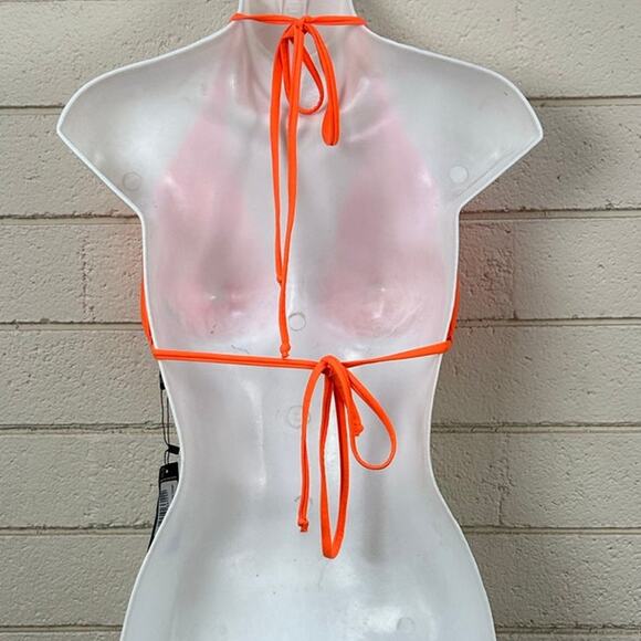 Pretty Little Thing Orange Triangle Bikini Top size 20 NWT - Picture 6 of 9